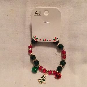🎄NWT Just Too Gorgeous Xmas Tree Elastic Style Bracelet One Size Fits All 🎄